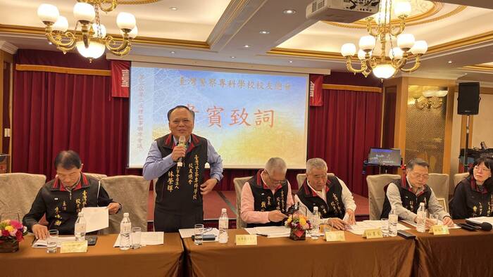 第三屆第二次理監事聯席會議母校代表總隊長林榮輝致詞圖片